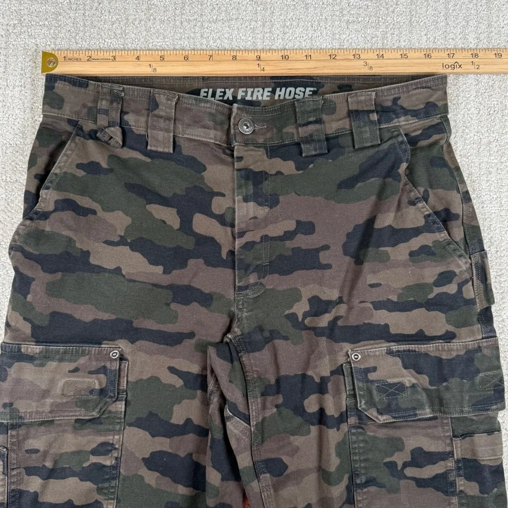 Duluth Trading Co Mens 34x34 Camo Flex Fire Hose Standard Fit Cargo Pants - Picture 8 of 11